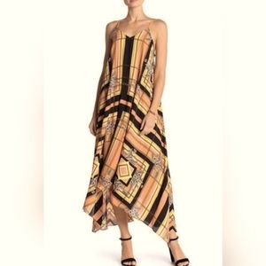 Nanette Lepore handkerchief Midi dress, asymmetrical hemline, 8, NWT